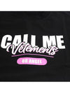 Call Me Logo Short Sleeve T-Shirt Black - VETEMENTS - BALAAN 4