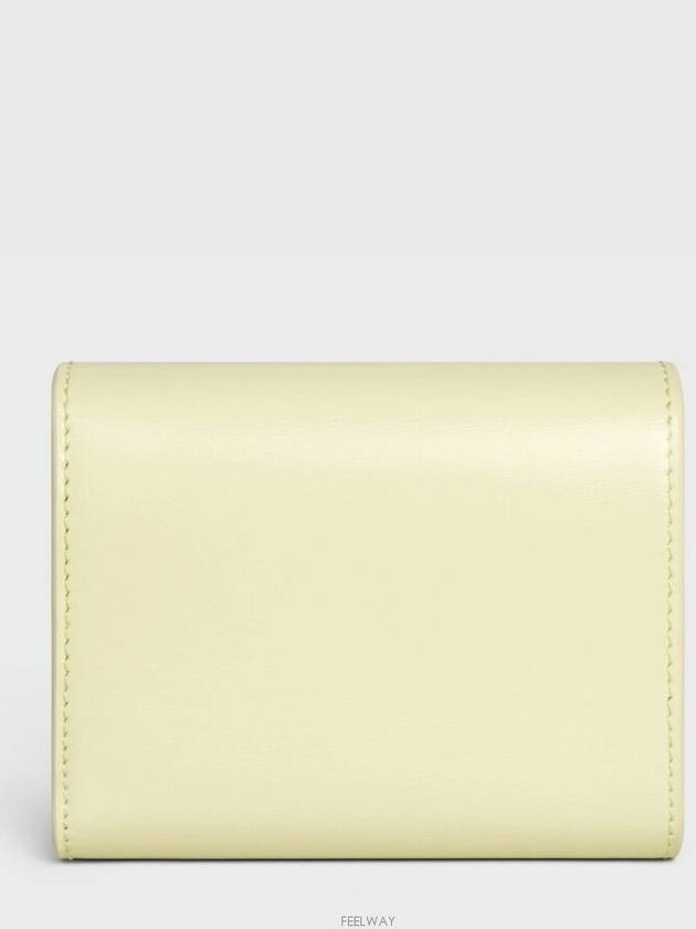 Shiny Triomphe Small Calfskin Half Wallet Light Yellow - CELINE - BALAAN 5