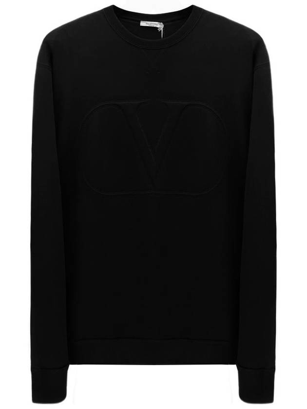 V Logo Print Sweatshirt Black - VALENTINO - BALAAN 2