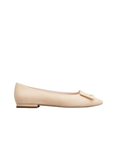 Women's Flats Leather Ballerina Shoes Nude Pink - ROGER VIVIER - BALAAN 1