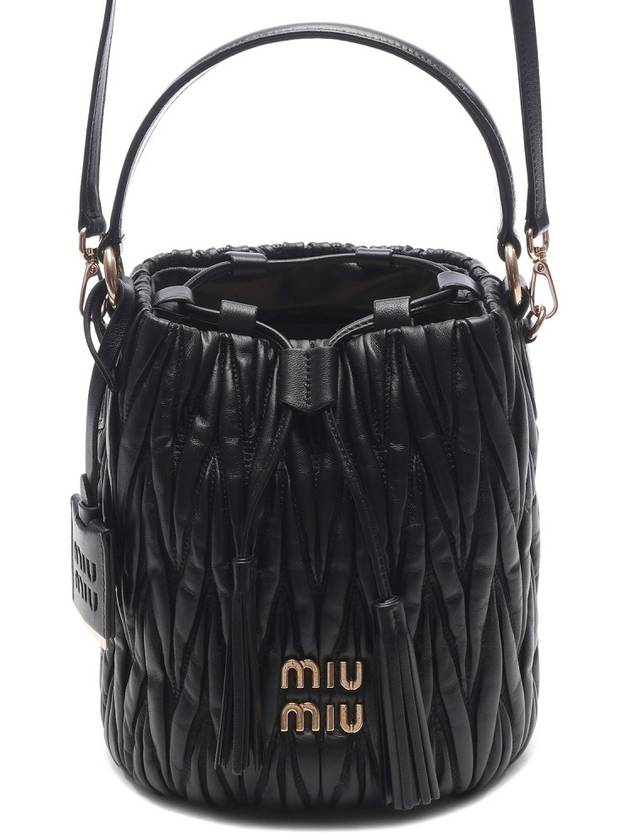 Matelasse Nappa Leather Bucket Bag Black - MIU MIU - BALAAN 2