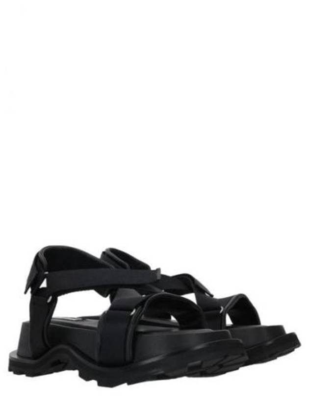 Platter Velcro Platform Sandals Black - JIL SANDER - BALAAN 3