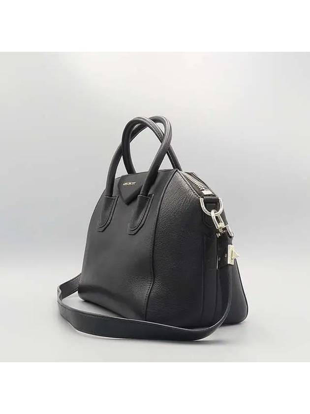 BB05117012 Black color goat skin Antigona small silver logo tote bag shoulder strap 2WAY - GIVENCHY - BALAAN 3