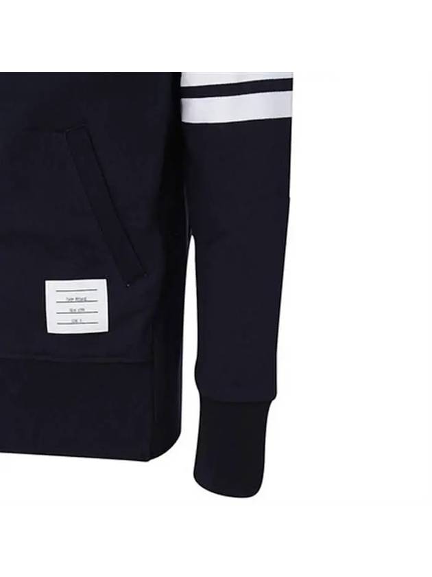 Engineered 4 Bar Diagonal Zip Up Hoodie Navy - THOM BROWNE - BALAAN 5