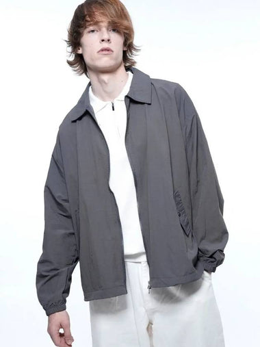 Men s SCWJ CH Seersucker Collar Windbreaker Jumper Charcoal - CHANCE'S NOI - BALAAN 1