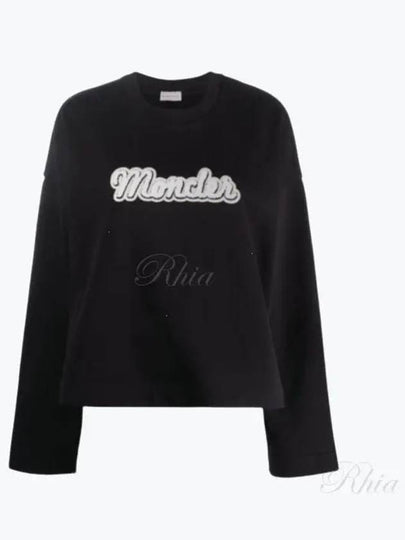 Women's Logo Cotton Sweatshirt Black - MONCLER - BALAAN 2