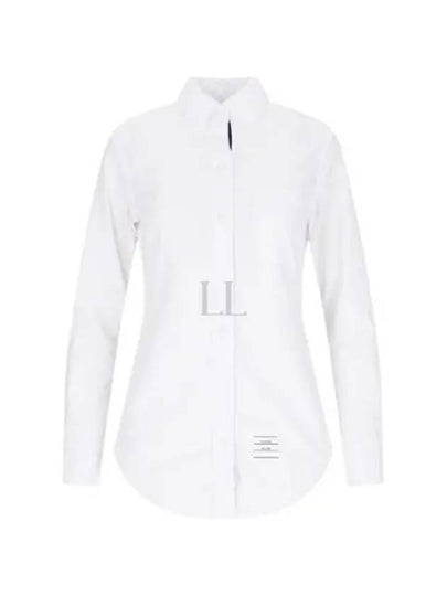 Men's Grosgrain Placket Solid Poplin Long Sleeve Shirt White - THOM BROWNE - BALAAN 2