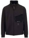 Logo Patch Shell-R Stand Collar Zip Up Jacket Black - CP COMPANY - BALAAN 1