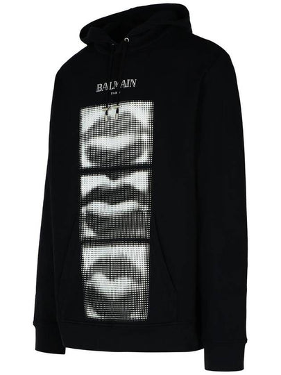 Balmain 'Lips' Black Cotton Sweatshirt - BALMAIN - BALAAN 2