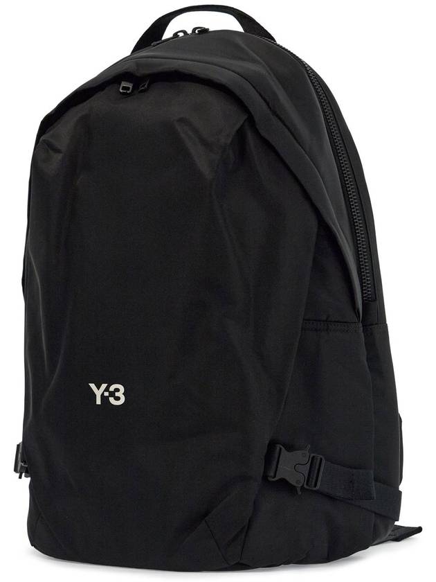 black minimalist backpack in recycled polyester with padded straps - Y-3 - BALAAN 3