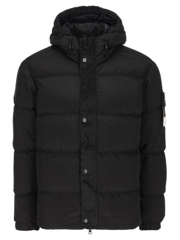 41419 Nylon Metal Econyl Hooded Down Jacket Black - STONE ISLAND - BALAAN 1