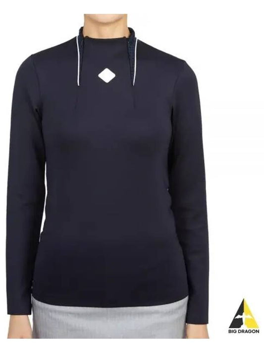 Golf Twinny Zip Mid Layer Long Sleeve T-Shirt Navy - J.LINDEBERG - BALAAN 2