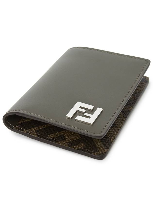 FF Squared Leather Card Holder Green - FENDI - BALAAN 4