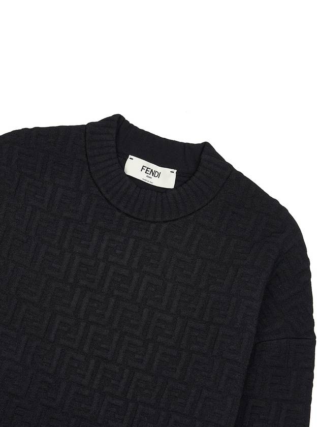 FF Logo Embossed Pullover Knit Top Black - FENDI - BALAAN 4