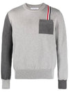 Funmix RWB Striped Intarsia Cotton Knit Top Grey - THOM BROWNE - BALAAN 3