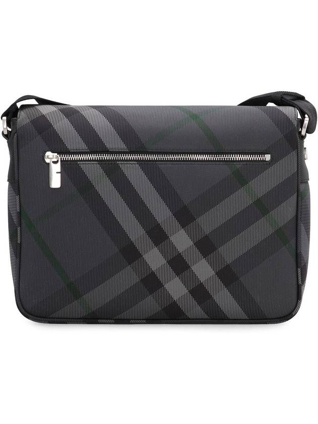 Grid Check Messenger Bag Charcoal - BURBERRY - BALAAN 5