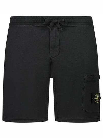 Fleece Bermuda Shorts Black - STONE ISLAND - BALAAN 2