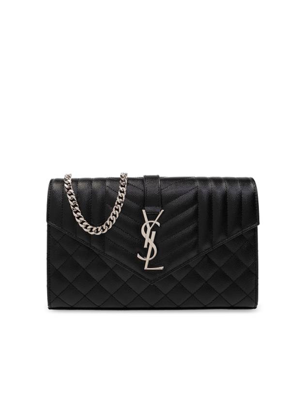 Matelasse Monogram Chain Cross Bag Black - SAINT LAURENT - BALAAN 2