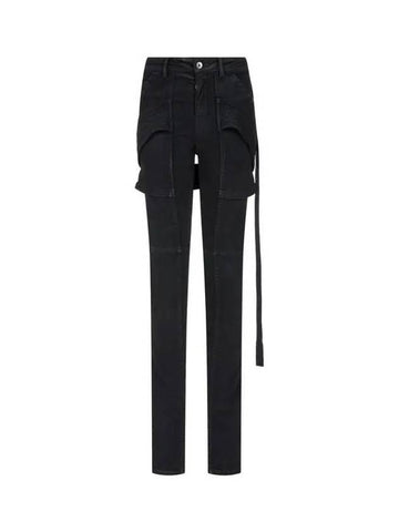 WOMEN DRKSHDW Strap Skinny Denim Pants Black 271063 - RICK OWENS - BALAAN 1