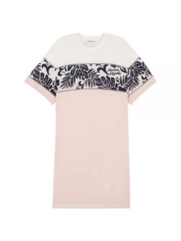 Tropical Band Jacquard Knit Dresstropical Short Dress Pink - MAISON KITSUNE - BALAAN 2