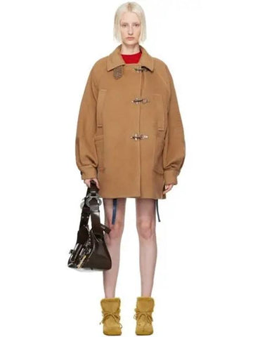 Tan oversized pea coat 242375F059001 270857 1149230 - ANDERSSON BELL - BALAAN 1