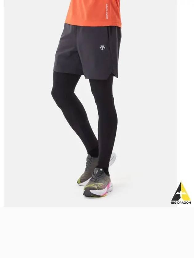 Running 2 IN 1 Leggings Integrated Shorts Charcoal Gray SP321RKL71 - DESCENTE - BALAAN 1