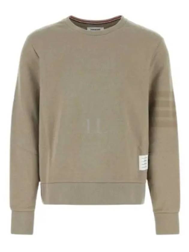 Classic Loopback Tonal 4 Bar Crewneck Knit Top Beige - THOM BROWNE - BALAAN 2