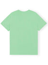 Smiley Relaxation Logo Round Neck Cotton Short Sleeve T-Shirt Green - GANNI - BALAAN 3