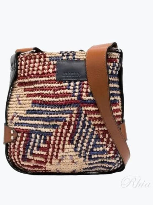 Bayia Mini Raffia Bucket Bag Navy Red - ISABEL MARANT - BALAAN 2