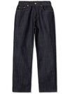 Semi-wide satin striped raw denim pants INDIGO - WEST GRAND BOULEVARD - BALAAN 3