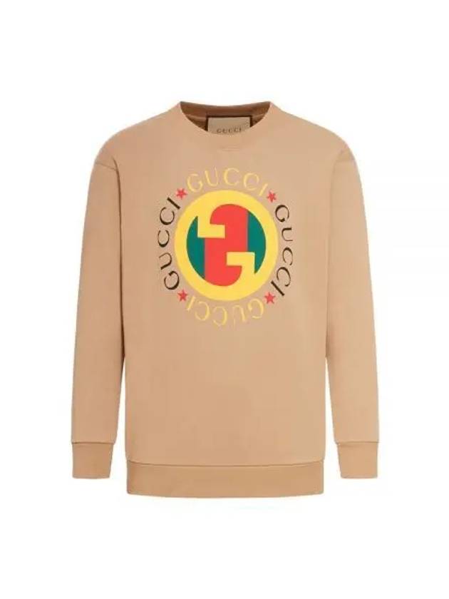 Logo Print Cotton Sweatshirt Brown - GUCCI - BALAAN 2