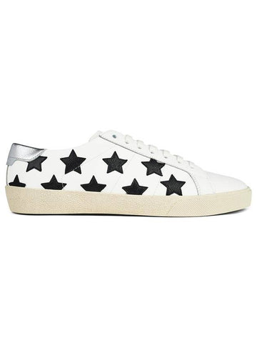 Star Leather Patch Low Top Sneakers White - SAINT LAURENT - BALAAN 1