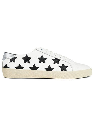 Star Leather Patch Low Top Sneakers White - SAINT LAURENT - BALAAN 1