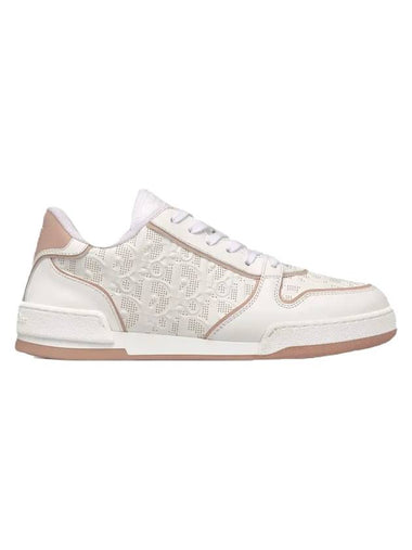 One Oblique Perforated Calfskin Low Top Sneakers White Nude - DIOR - BALAAN 1