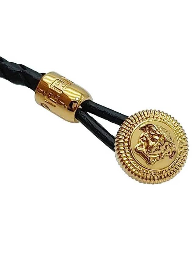 Medusa Biggie Leather Bracelet Black - VERSACE - BALAAN 4