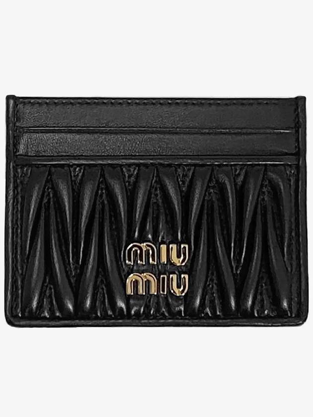 Matelasse Nappa Leather Card Wallet Black - MIU MIU - BALAAN 3