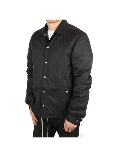 Woven Padded Snapfront Shirt Jacket Black - RICK OWENS - BALAAN 1