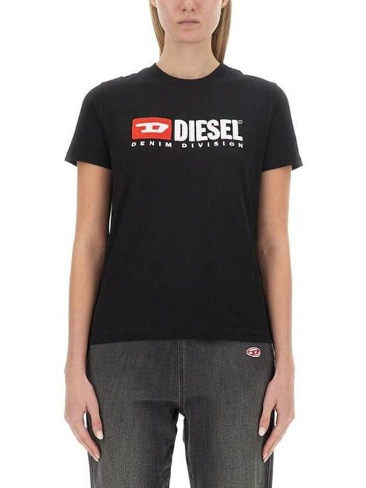 T Reg Div Short Sleeve T-Shirt Black - DIESEL - BALAAN 1