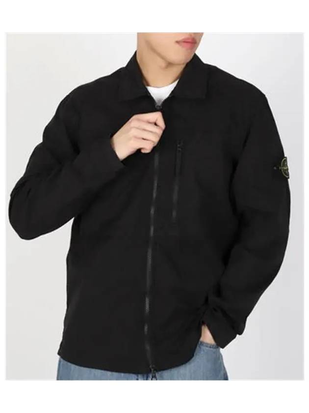 Supima Cotton Twill Stretch-TC Jacket Black - STONE ISLAND - BALAAN 3