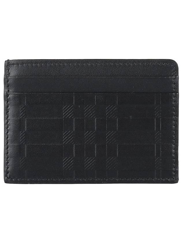 Embossed Check Leather Card Wallet Black - BURBERRY - BALAAN 2