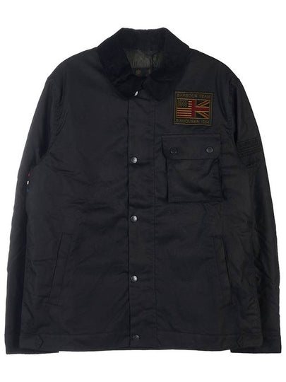 Logo Patch Workers Wax Jacket Black - BARBOUR - BALAAN 2