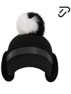 Strap Fur Knit Hat IPL3WCP552 BK - IJP DESIGN - BALAAN 1