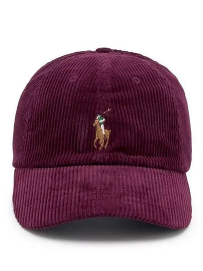 Pony Embroidery Corduroy Ball Cap Red - POLO RALPH LAUREN - BALAAN 2