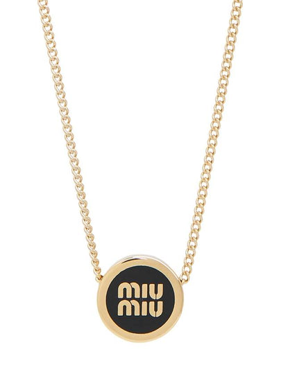 Logo Metal Necklace Black - MIU MIU - BALAAN 2