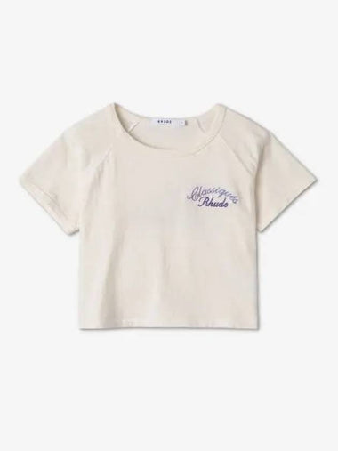 Baby Logo Short Sleeve T Shirt Cream Lilac RHFW22TT076640341034 - RHUDE - BALAAN 1