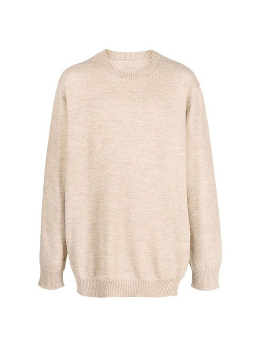 Signature Stitch Crew Neck Wool Alpaca Knit Top Beige - MAISON MARGIELA - BALAAN 2