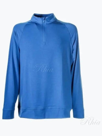 Men's Luxe Staple Mid Quarter Zipper Long Sleeve T-Shirt Blue - G/FORE - BALAAN 2