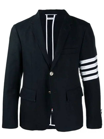 Men's Diagonal Armband Cotton Single Blazer Jacket Navy - THOM BROWNE - BALAAN 2