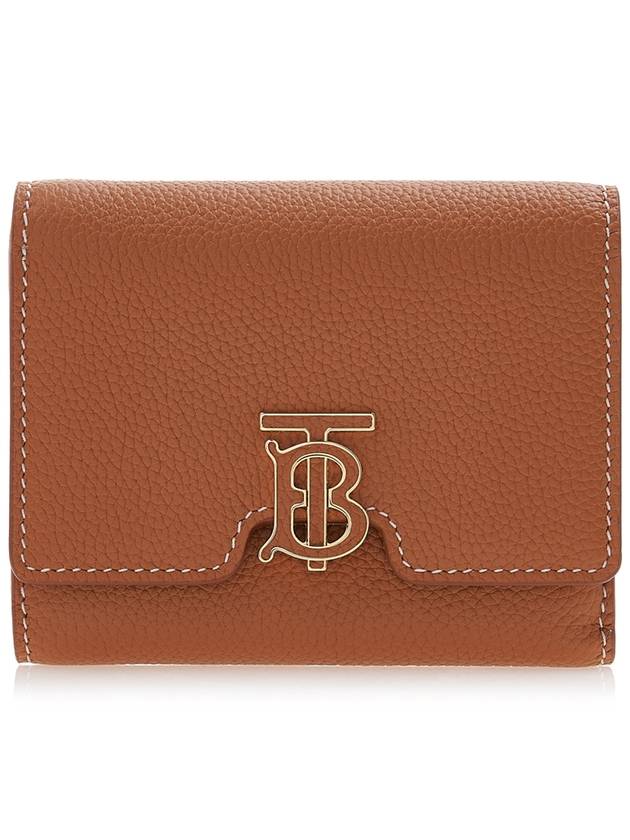 Monogram Grainy Leather Half Wallet Brown - BURBERRY - BALAAN 2