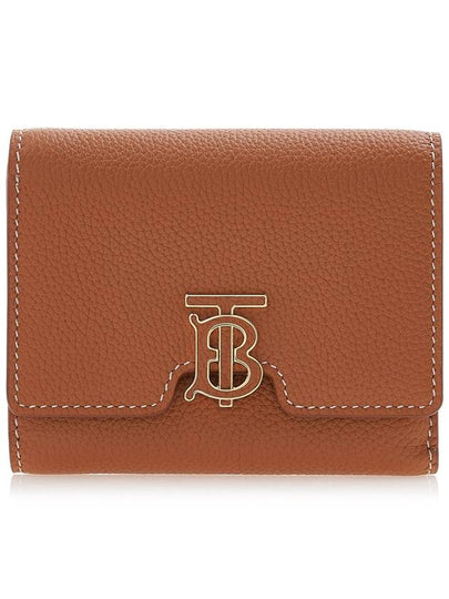 Monogram Grainy Leather Half Wallet Brown - BURBERRY - BALAAN 2